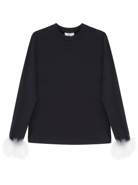 Sleeper feather-detail T-shirt Black SLLS08P002F