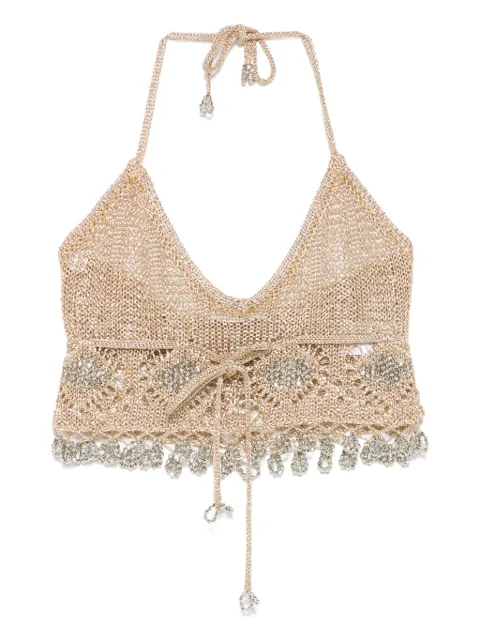 Rabanne open-knit top Gold 25AMLI009ML0317