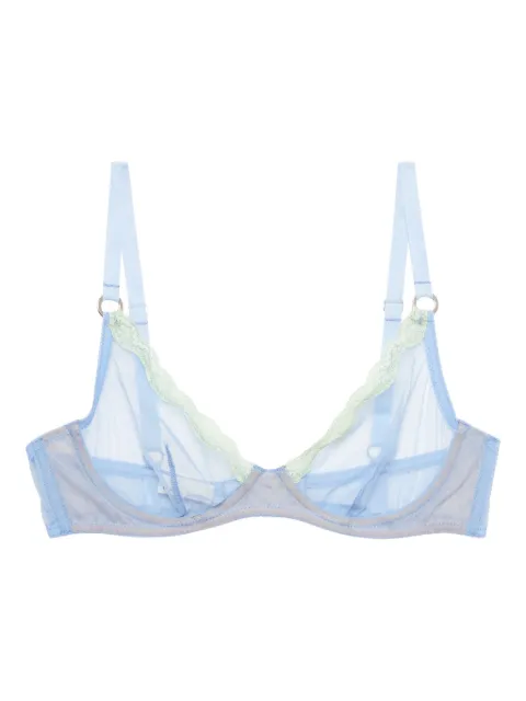Fleur Du Mal sheer tulle demi bra Blue BR04001000