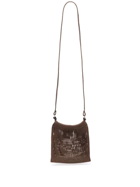 LEMAIRE mini crossbody Filt net bag Brown BG0077LF1269