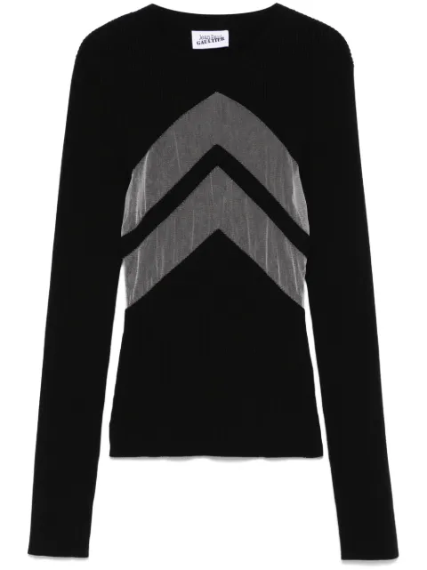Jean Paul Gaultier chevron-detail sweater Black 2533FTO265M08500