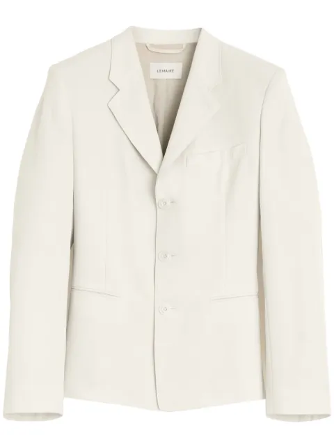 LEMAIRE gabardine-weave single-breasted blazer White JA1071LF1362