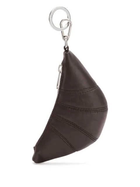 LEMAIRE mini Croissant keyring in leather Brown SL0082LL095