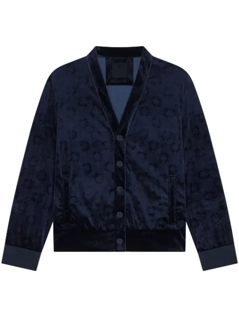 Givenchy monogram 72 velvet cardigan Blue BMJ0MX316Z