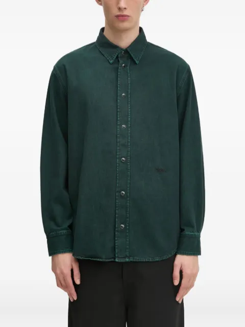 032c button-fastening denim shirt Green F24URD1341450