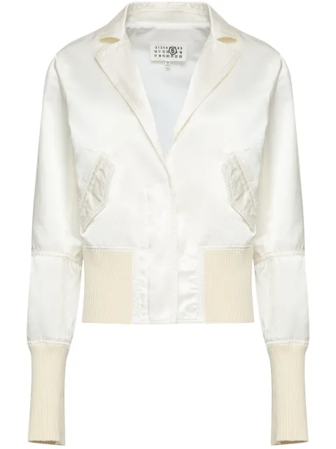 MM6 Maison Margiela satin-finish bomber jacket White S62AN0147M35452