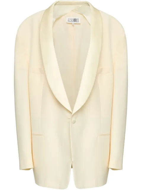 MM6 Maison Margiela single-breasted blazer Neutrals S62BN0107M35436
