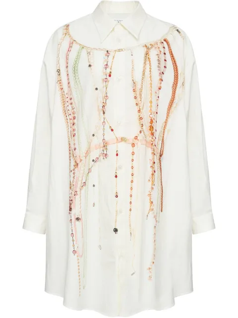 MM6 Maison Margiela bead detailing shirt dress White S62CT0250M35462