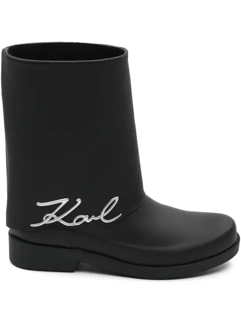 Karl Lagerfeld logo-lettering rain boots Black KL47064V00