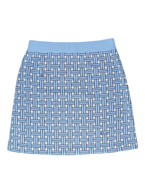 Kenzo Weave woven-patterned mini skirt Blue FF52JU4733CO