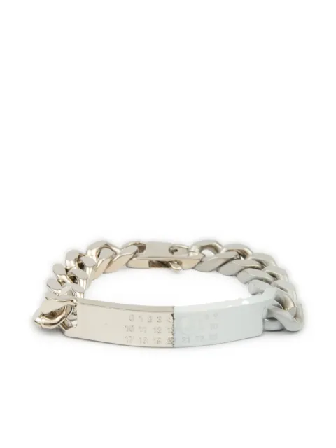 MM6 Maison Margiela Minimal Logo ID Tag curb bracelet Silver SM6UY0049P8339