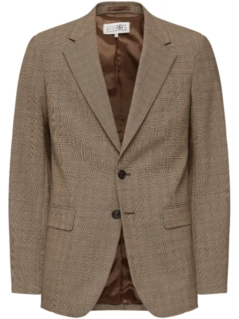 MM6 Maison Margiela tartan-pattern blazer Brown SH2BN0013M35437