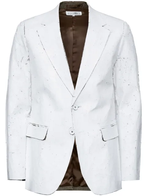 MM6 Maison Margiela coated-finish blazer White SH2BN0010M35437