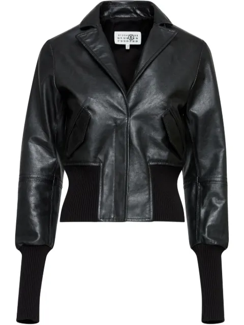 MM6 Maison Margiela leather jacket Black S62AN0143M07007