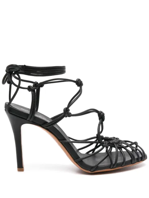 Forte Forte 95mm lace-up sandals Black 13690MYSHOES