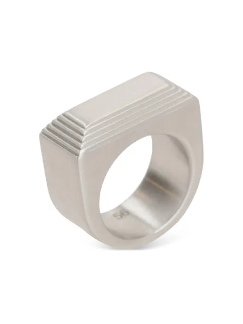 Rick Owens etched beveled ring Silver RJ0000109MMT