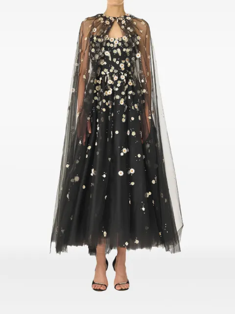 Monique Lhuillier Daisy cape Black 25131