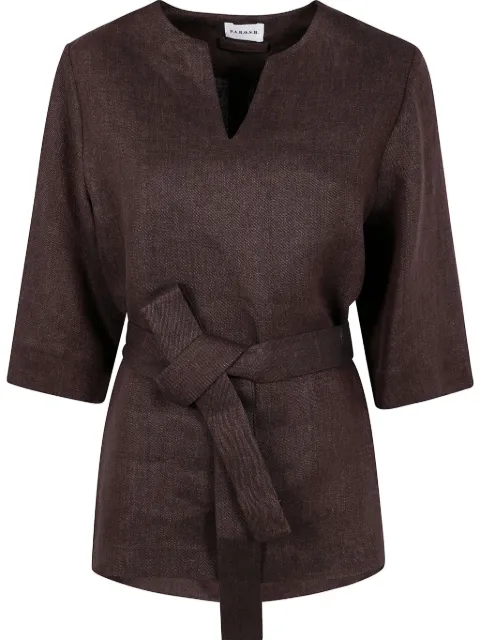 P.A.R.O.S.H. belted blouse Brown D313069BETULLA