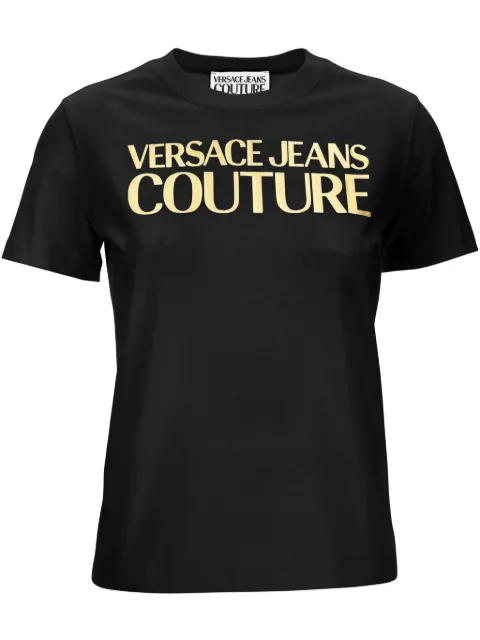 Versace Jeans Couture logo-print cotton T-shirt Black 78HAHT01CJ00T