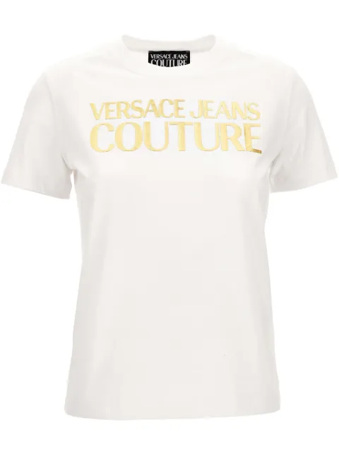 Versace Jeans Couture logo-print cotton T-shirt White 78HAHT01CJ00T