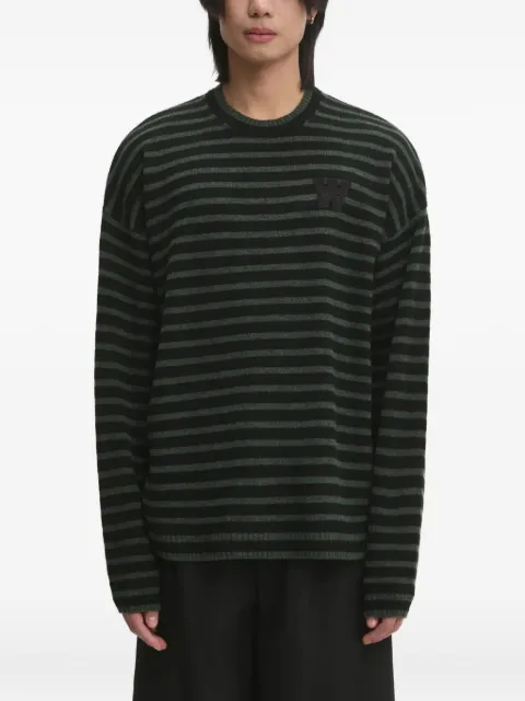 Wood Wood striped logo-patch jumper Green 103155024159