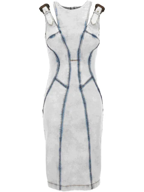 Versace Jeans Couture buckled dress Blue 78HAO95RDW063RS5