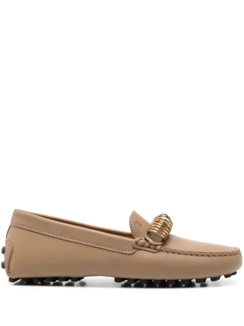 Tod's ring-hardware leather loafers Brown XXW22L0JI70N6M