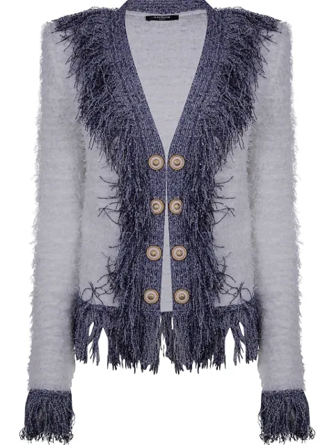 Balmain fringed jacket White EF1SK049KH97
