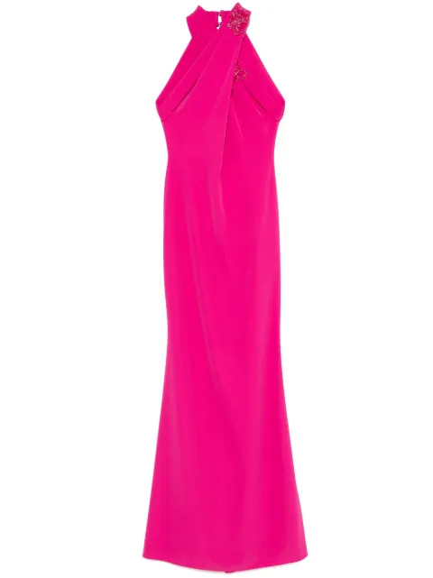 CRISTALLINI crystal-embellished maxi dress Pink CA124