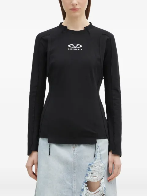 VETEMENTS exposed-seam T-shirt Black UA66LS600BW