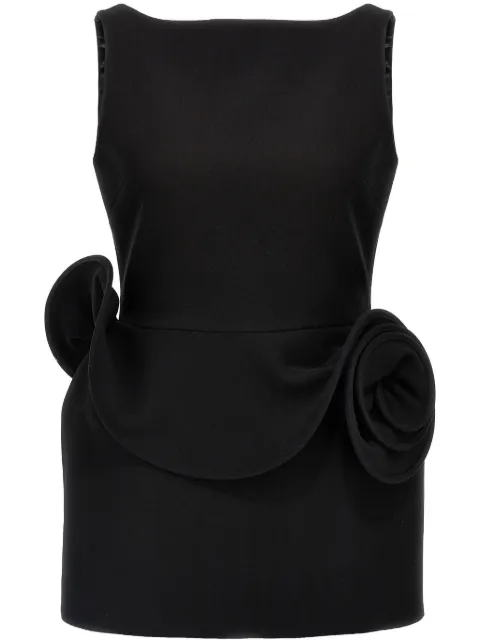 Magda Butrym floral-appliqué sheath mini dress Black 231425