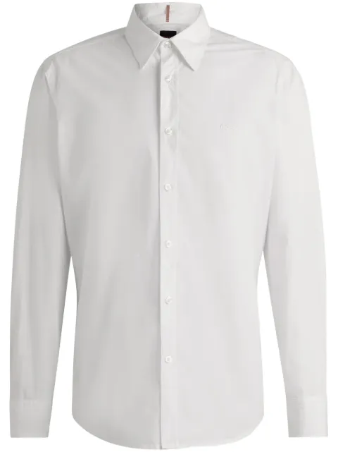 BOSS regular-fit shirt in cotton poplin with embroidered logo White 50518304100
