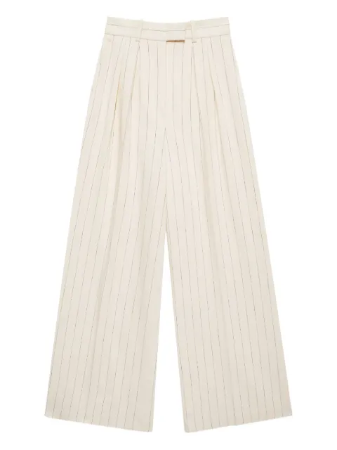ANINE BING Lou pinstripe-pattern trousers Neutrals A0310863