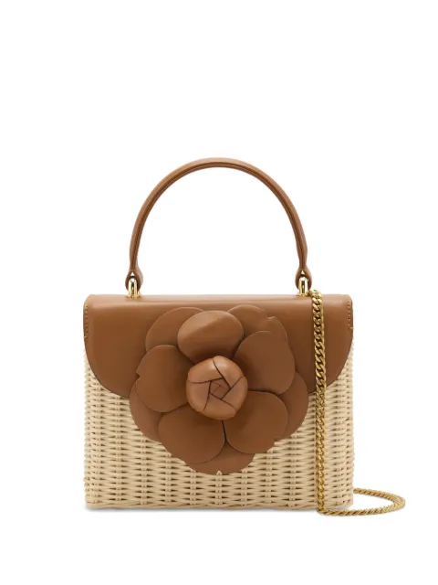 Oscar de la Renta flower-appliqué tote bag Neutrals 25SH169WICCOG