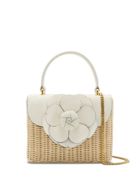 Oscar de la Renta flower-appliqué tote bag White 25SH169WICWHT