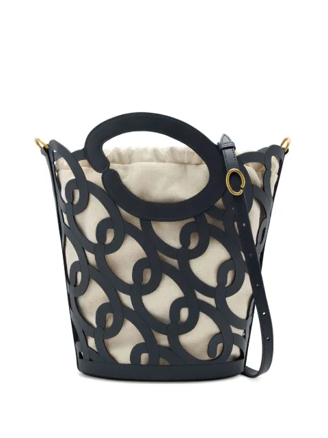 Oscar de la Renta leather bucket bag Blue 25SH172LSRNAV