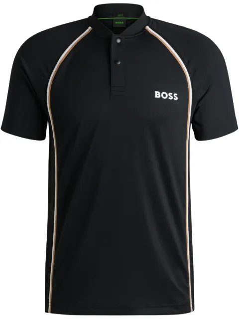 BOSS logo-print polo shirt Black 50538122