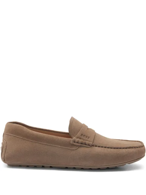BOSS penny-trim moccasins in suede Neutrals 50541750