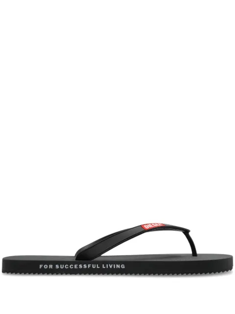 Diesel Sa-Rio logo flip flops Black Y03601PR205