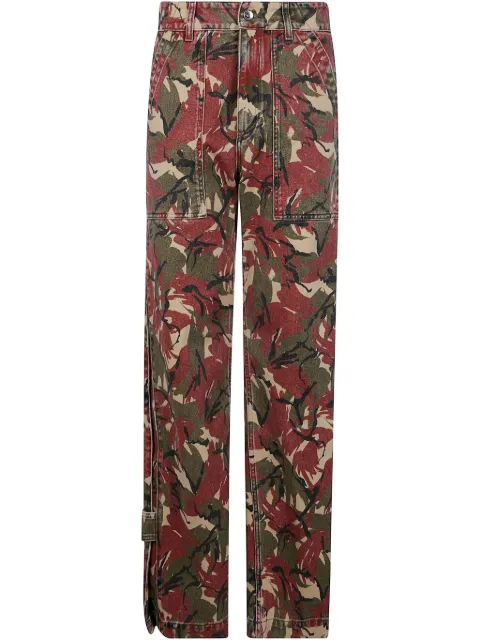 Rabanne camouflage-print jeans Red 25PCPA008CO0551