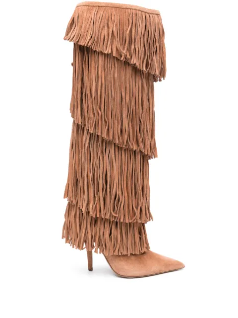 Paris Texas 105mm Jessie fringed boots Brown PX1536XV0SS