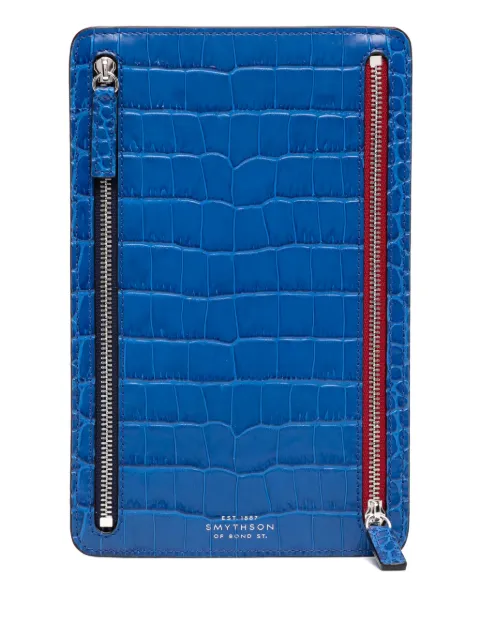 Smythson multi-zip case Blue 1204300
