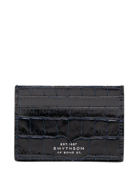 Smythson Mara flat cardholder Blue 1204418