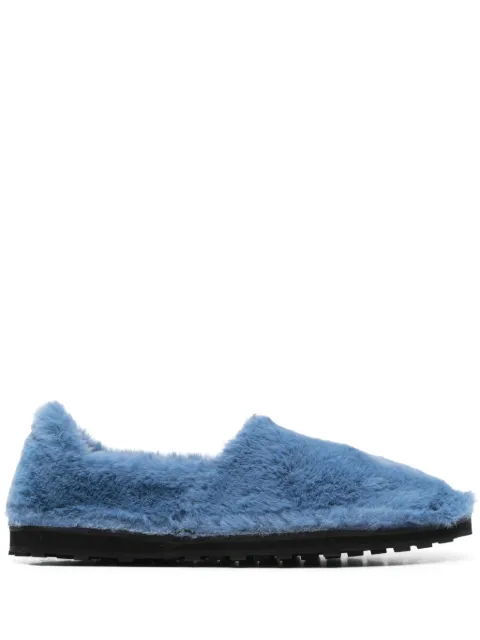 Marni faux-fur slippers Blue MOMR006402P8211