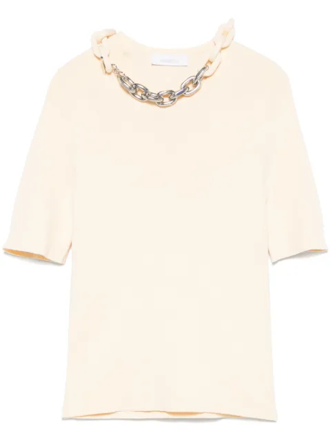 Rabanne chain link-detail top Neutrals 25PMPU016ML0308