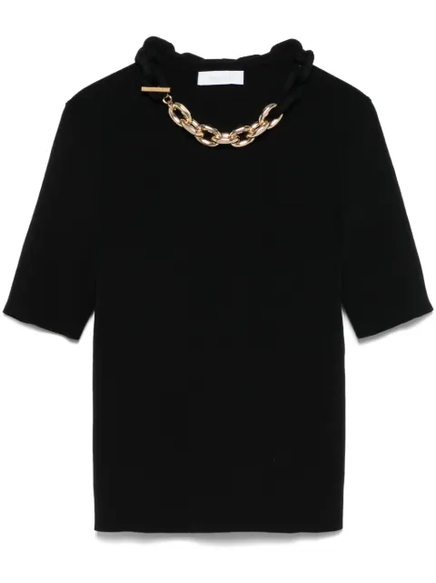 Rabanne chain link-detail top Black 25PMPU016ML0308