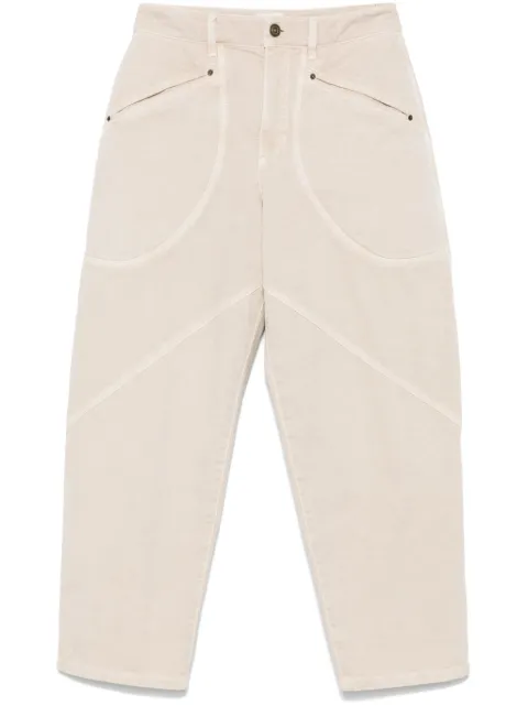 ISABEL MARANT Catarina denim jeans with topstitched details Neutrals PA0369FCC3H01I