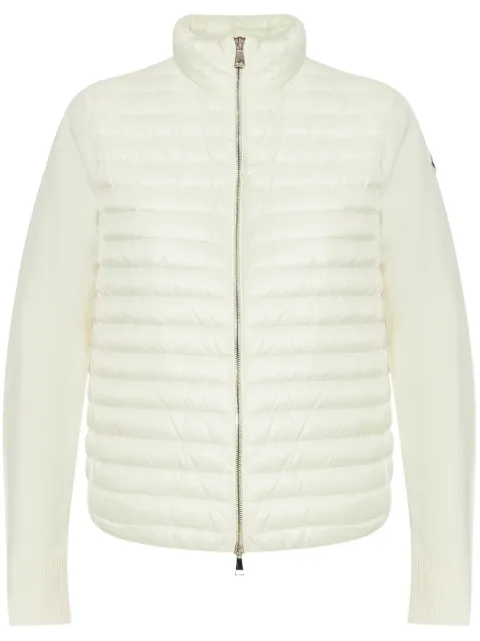 Moncler padded wool zip-up cardigan White L10939B00032M1131