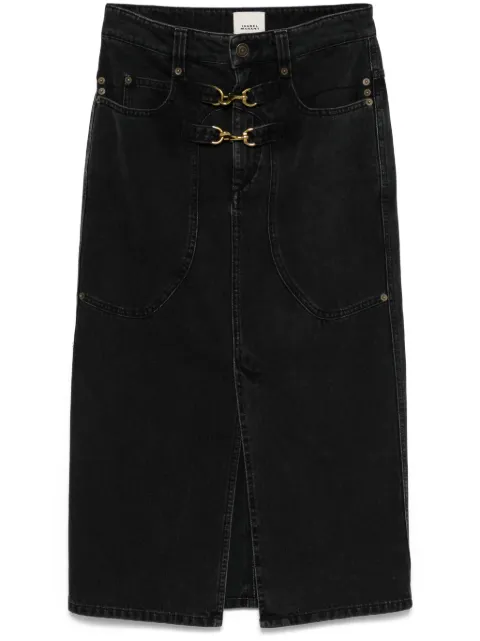 ISABEL MARANT Pavina denim skirt Black JU0410FAC3H03I