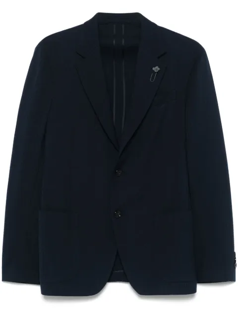 Lardini brooch-detail blazer Blue ES6202EESIF64512